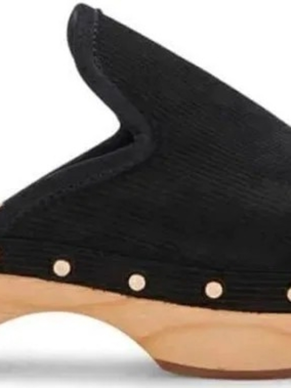Dolce Vita Black Suede Wooden Platform Clogs - Picture 2 of 3